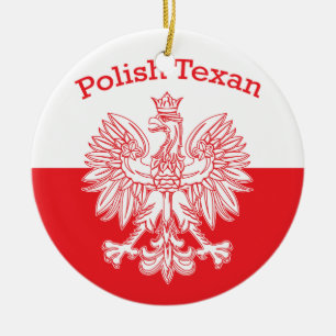 Polnisches Texan-Weiß Eagle Keramik Ornament