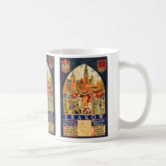 Polnisches Vintages Reise-Plakat Kaffeetasse (Rechts)