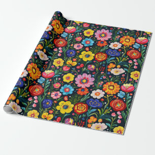 Polnisches Volkskunstpapier mit handbemalten Umsch Geschenkpapier