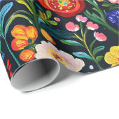 Polnisches Volkskunstpapier mit handbemalten Umsch Geschenkpapier (Rolleneckpunkt)