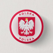 Polnisches Wappen Kreisform Button (Vorderseite)
