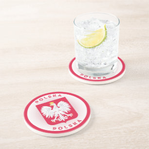 Polnisches Wappen Kreisform Getränkeuntersetzer