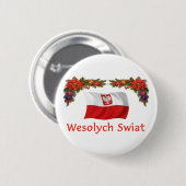 Polnisches Wesolych Swiat Button (Vorne & Hinten)