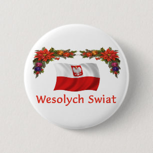 Polnisches Wesolych Swiat Button