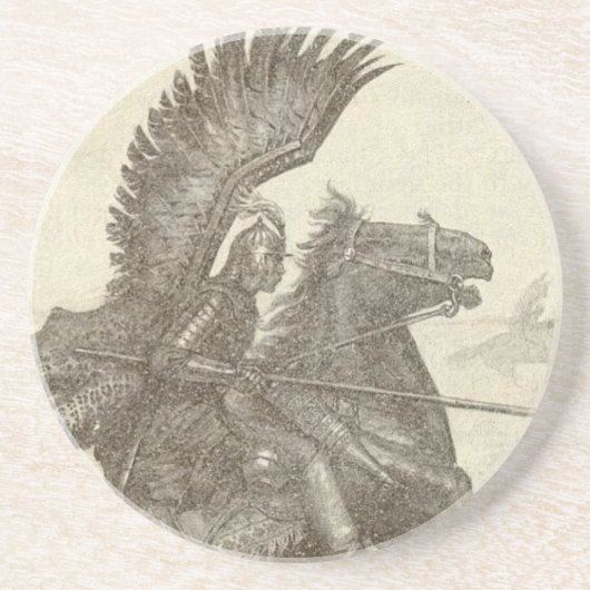 Polnisches Winged Hussar Sandstein Untersetzer (Vorne)