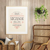Polnisches Words Happiness Poster