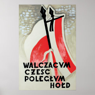 Polnisches WWII-Plakat Ehre den Kämpfern und Poster