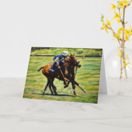 Polo Action Polo Pferd Reiter Kunst Notizkarte Karte