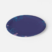 Polo-Bälle aus Papier, Tafel, Wasser, rosa Pappteller (Schrägansicht)