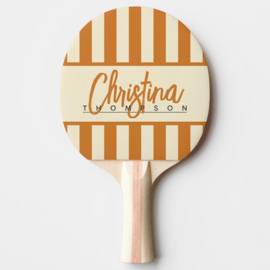 Polo Candy Striping Honey Name Mitte des Jahrhunde Tischtennis Schläger (Vorderseite)