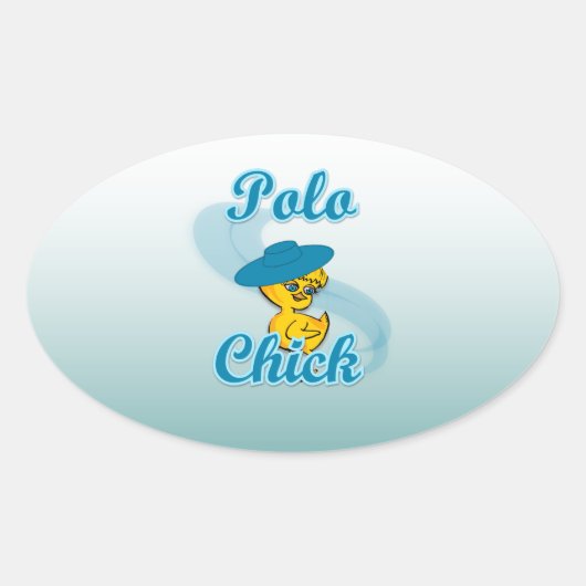 Polo Chick #3 Ovaler Aufkleber (Vorderseite)