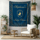 Polo Equestrian Classic Plaid Baby Shower Backdrop Wandteppich