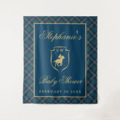 Polo Equestrian Classic Plaid Baby Shower Backdrop Wandteppich (Vorderseite)