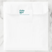 Polo Girl - Polo Quadratischer Aufkleber (Tasche)