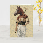 Polo Horse Portrait Karte (Gelbe Blume)