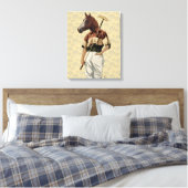 Polo Horse Portrait Leinwanddruck (Insitu (Schlafzimmer))