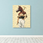 Polo Horse Portrait Leinwanddruck (Insitu (Holzboden))