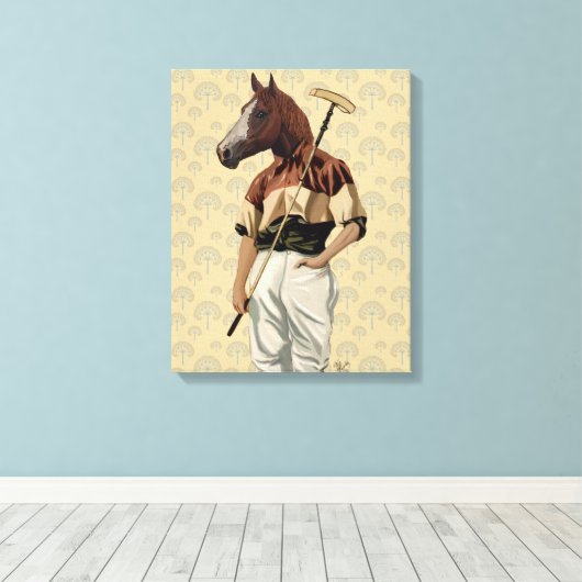 Polo Horse Portrait Leinwanddruck (Insitu (Holzboden))