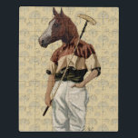 Polo Horse Portrait Puzzle<br><div class="desc">Polo Horse, Portrait von Fab Funky. Ein Pferd, das in seinem besten Polo-Spielgerät verdeckt ist. | 190854D</div>