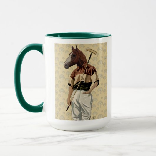 Polo Horse Portrait Tasse (Links)