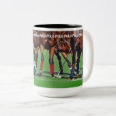 Polo-Huf-u. Holzhammer-Tasse Zweifarbige Tasse (VorderseiteRechts)