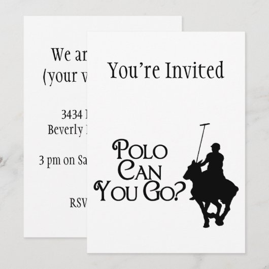 Polo kann gehen einladung (Vorne/Hinten)