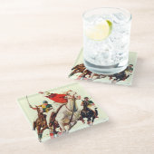 Polo Match Glasuntersetzer (Schrägansicht)