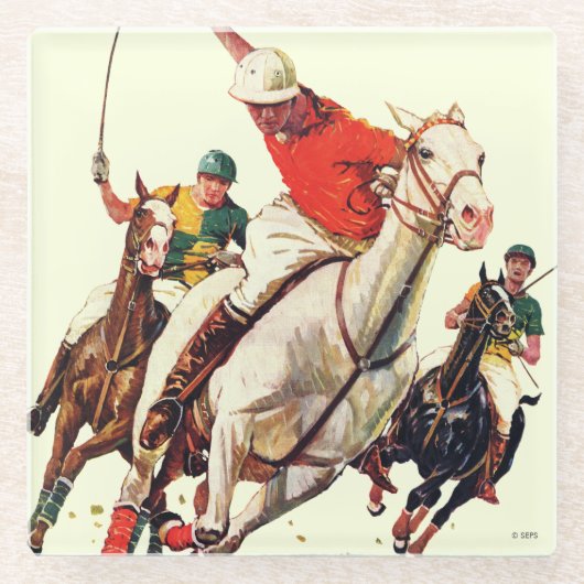 Polo Match Glasuntersetzer (Vorderseite)