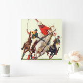 Polo Match Quadratische Wanduhr (Zuhause)