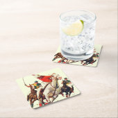 Polo Match Rechteckiger Pappuntersetzer (Vor Ort)