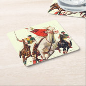 Polo Match Rechteckiger Pappuntersetzer (angewinkelt)