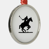 Polo-Pferd Silbernes Ornament (Rechts)
