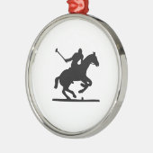 Polo-Pferd Silbernes Ornament (Links)