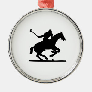 Polo-Pferd Silbernes Ornament