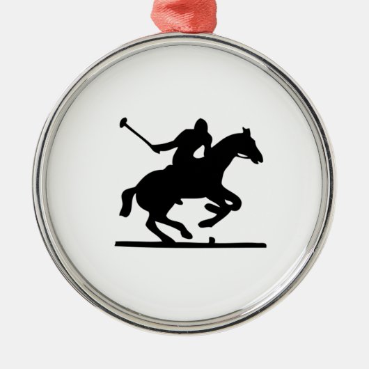 Polo-Pferd Silbernes Ornament (Vorne)