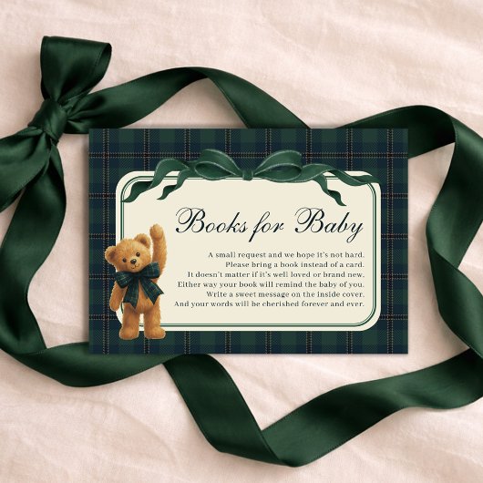 Polo Plaid Teddy Bear Books for Baby Boy Begleitkarte