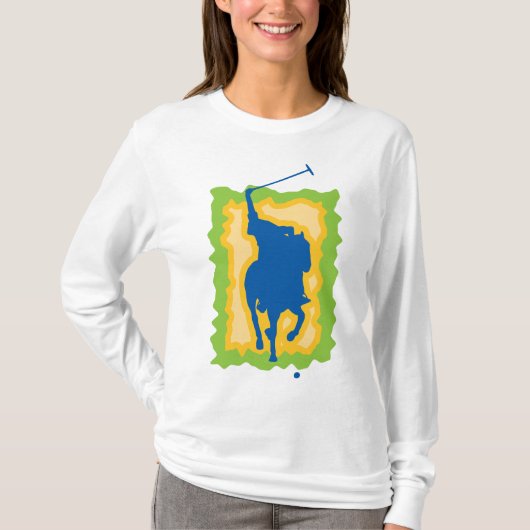 Polo Player Silhouette Modern Horseback Sports (Vorderseite)
