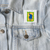 Polo Player Silhouette Modern Horseback Sports Button