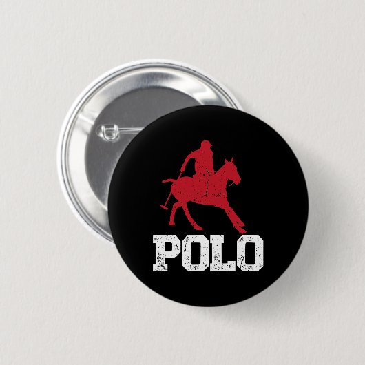 Polo Players Reiten Reiten Reitsport Button (Vorne & Hinten)