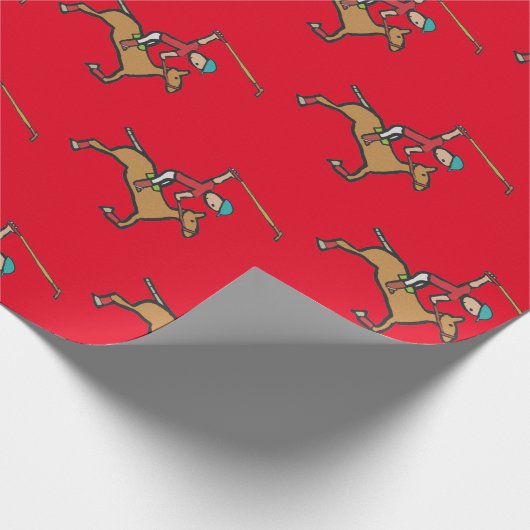 Polo Playing Reiter Geschenkpapier (Ecke)