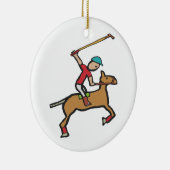 Polo Playing Reiter Keramik Ornament (Rechts)