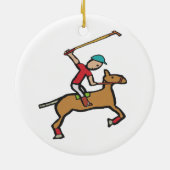 Polo Playing Reiter Keramik Ornament (Hinten)