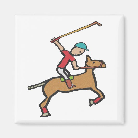 Polo Playing Reiter Magnet (Vorne)