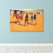 Polo Ponies im alten amerikanischen Westen Leinwanddruck (Insitu (Holzboden))