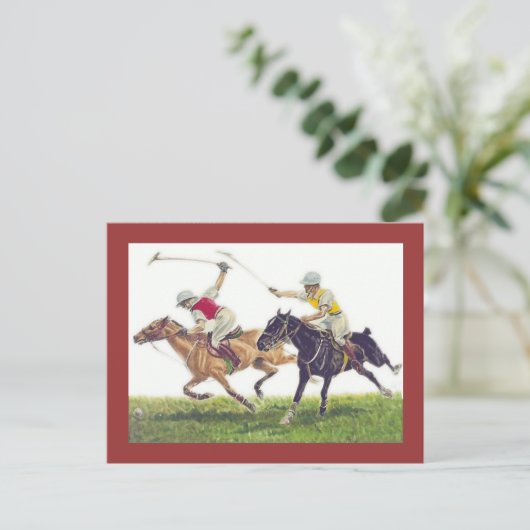 Polo Ponies Postkarte (Stehend Vorderseite)