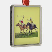 Polo Ponies Silbernes Ornament (Rechts)