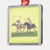 Polo Ponies Silbernes Ornament (Links)