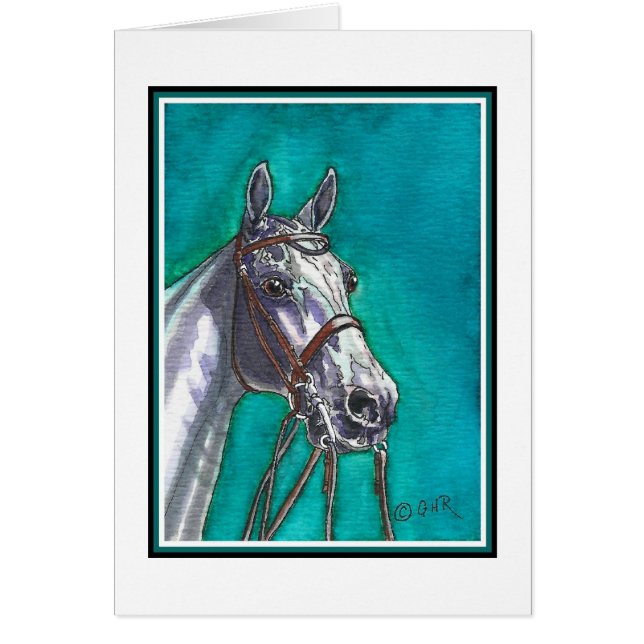 Polo-Pony-Kunst-leere Karte (Vorne)