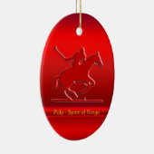 Polo Pony und Rider in roter Chrom-Optik Keramik Ornament (Rechts)