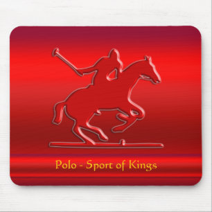 Polo Pony und Rider in roter Chrom-Optik Mousepad